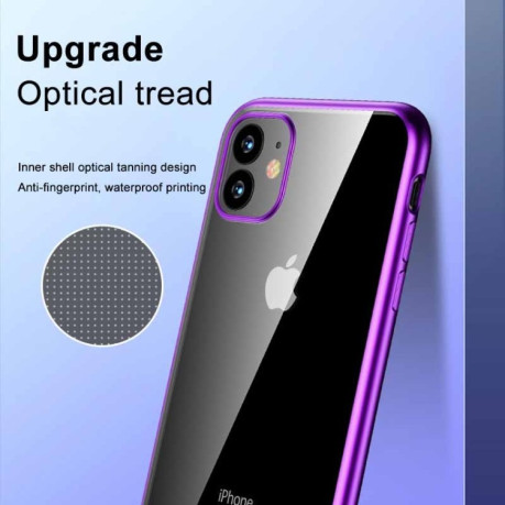 Ударозащитный сиконовый чехол TOTUDESIGN Concise Series Shockproof Electroplating на iPhone 11 Pro Max-прозрачно- серебристый