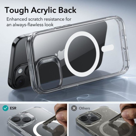 Оригинальный чехол ESR Classic Hybrid Case Black with HaloLock (MagSafe) на iPhone 15 Plus - прозрачный