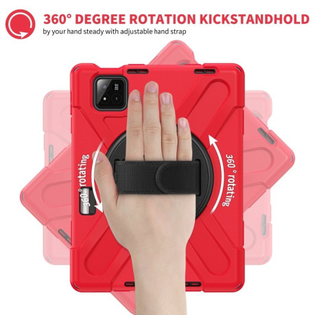 Чехол Rotatable Holder Silicone Hybrid PC для Xiaomi Pad 7 / 7 Pro - красный
