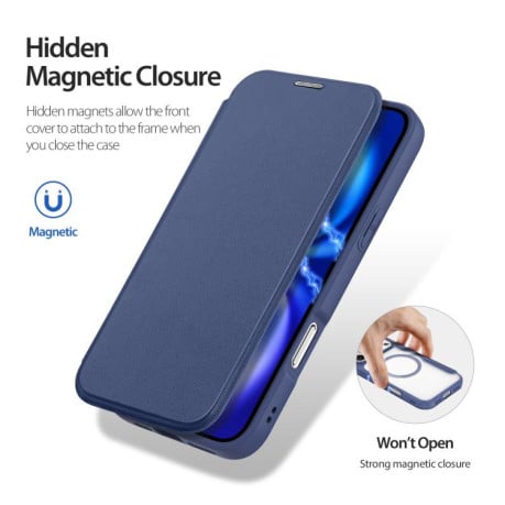 Чехол-книжка DUX DUCIS Skin X Pro Series с Magsafe на iPhone 17 Pro Max - синий
