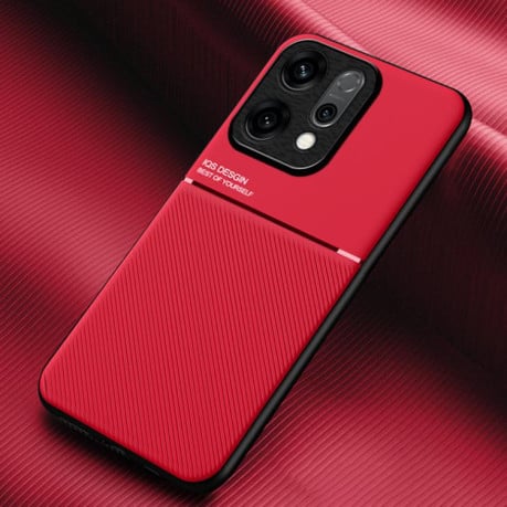 Противоударный чехол Tilt Strip Grain на OPPO Reno14 Global  - красный
