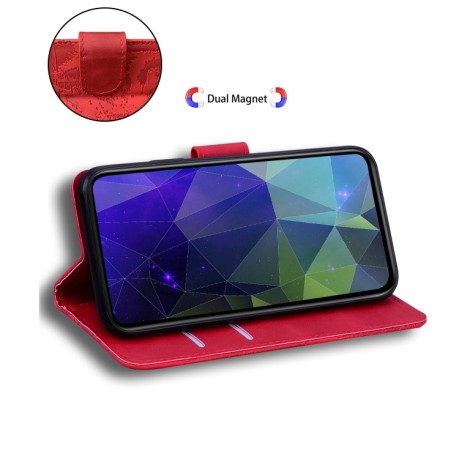 Чехол-книжка Tiger Embossing для Motorola Edge 50 Ultra - красный
