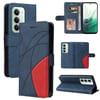 Чехол-книжка Dual-color Splicing Flip Leather на Xiaomi Redmi 15 5G Global/15 4G SEA 169.5mm — синий