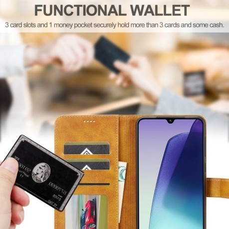 Чохол книжка LCIMEEKE Calf Texture на Xiaomi Redmi A4 5G - коричневий