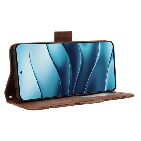 Чохол-книжка Skin Feel Calf на Xiaomi Redmi Note 14 4G Global - коричневий