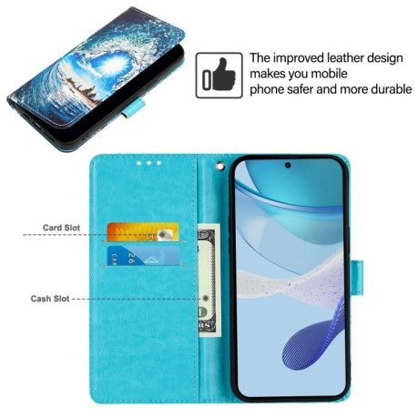 Чохол-книжка Colored Drawing Pattern Plain Weave Leather  для Samsung Galaxy A56 5G - Waves And Sun