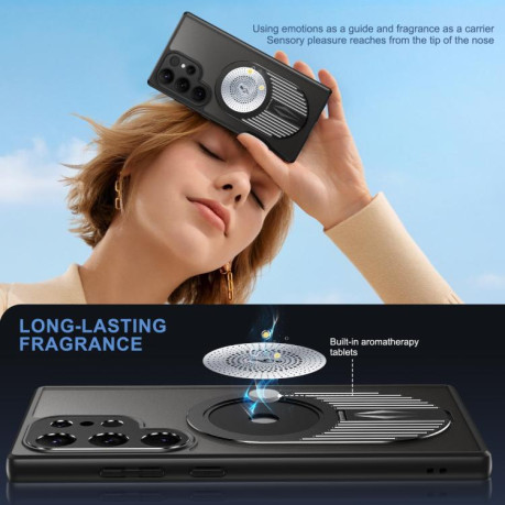 Протиударний чохол Heat Dissipation Aromatherapy MagSafe Holder для Samsung Galaxy S25 Ultra 5G - чорний