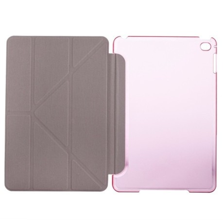 Чехол-книжка Transformers Style Silk Texture на iPad Mini 5 (2019)/ Mini 4 -розовый