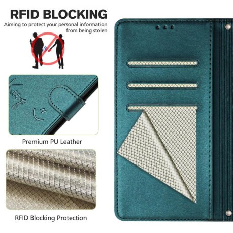 Чехол-книжка Smile Embossing RFID Leather для Xiaomi Poco M7 Pro 5G - Green