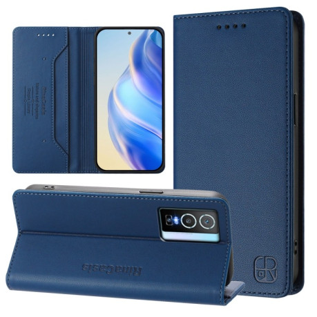 Чохол-книжка RC01 Dual-Folded Magnetic Suction RFID Leather на Vivo Y76 5G - синій