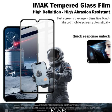 Захисне скло IMAK 9H Full Screen Film Pro+ на Xiaomi Redmi 15C 4G EU / 15C 5G 173.1mm Global - чорне