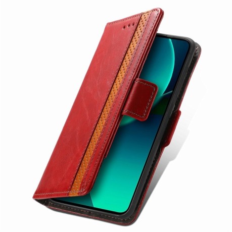 Чохол-книжка CaseNeo Splicing Dual Magnetic Buckle Leather для Xiaomi 13T / 13T Pro - червоний