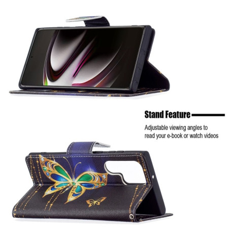 Чохол-книжка Colored Drawing Pattern Samsung Galaxy S22 Ultra 5G - Big Butterfly