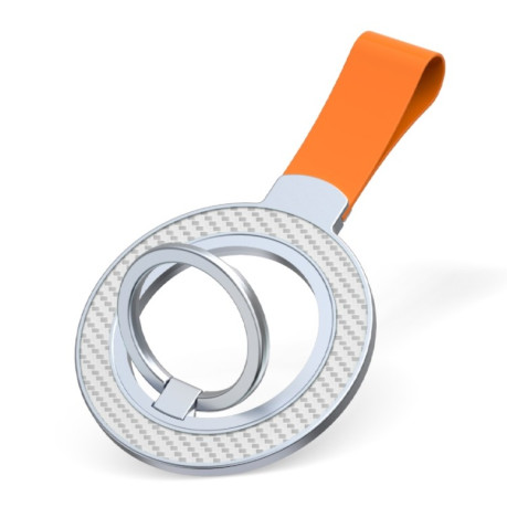 Магнітний утримувач-пряжка Carbon Fiber Magnetic Ring Buckle Holder - білий + оранжевий