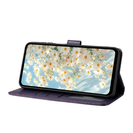Чехол-книжка Daisy Embossed Leather для Samsung Galaxy M06 5G - фиолетовый
