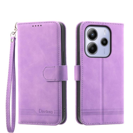Чохол-книжка Dierfeng Dream Line для Xiaomi Redmi Note 14 4G 164.48mm - фиолетовый
