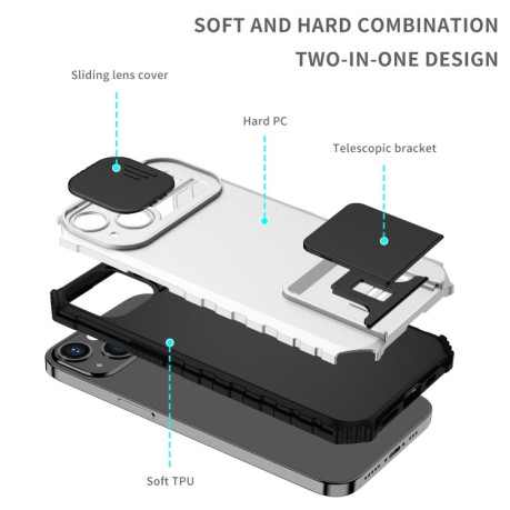 Чохол протиударний Stereoscopic Holder Sliding для Vivo Y15s / Y15a - білий
