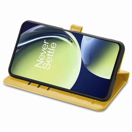 Чехол-книжка Cat and Dog для OnePlus Nord N30/CE 3 Lite - желтый