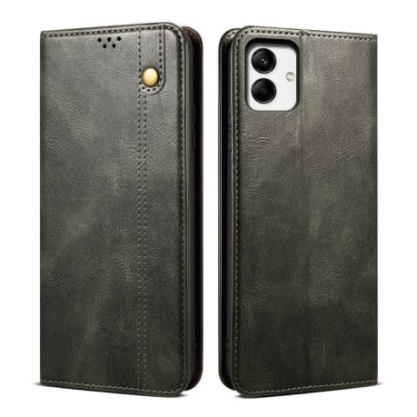 Чохол-книжка Simple із фактурою Crazy Horse з воском на Samsung Galaxy A07 4G - зелений