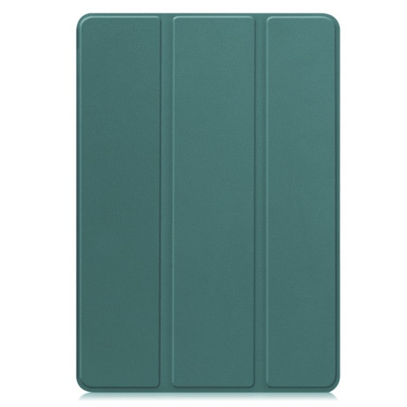 Чехол Custer Texture Three-folding Sleep/Wake-up для Xiaomi Pad 7 / 7 Pro- черный - зеленый