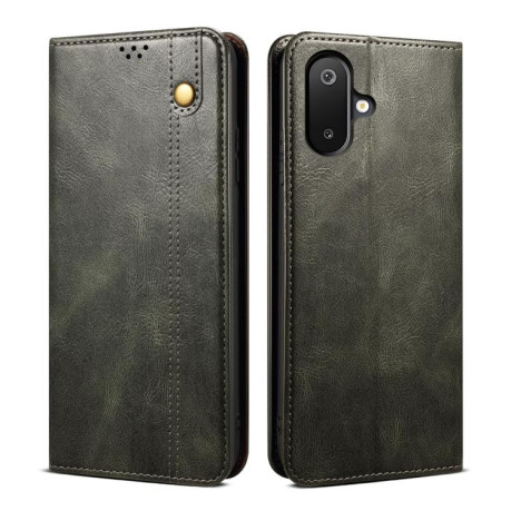 Чехол-книжка Simple Wax Crazy Horse для Samsung Galaxy F06 5G Global / M06 5G - зеленый