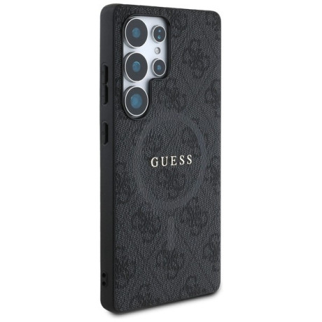 Оригінальний чохол Guess 4G Round Patch Classic Logo MagSafe для Samsung Galaxy S25 Ultra - black