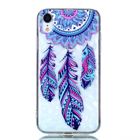 Чехол Blue Feather Wind Chimes Pattern Diamond Texture Oil Embossed  Case на iPhone XR
