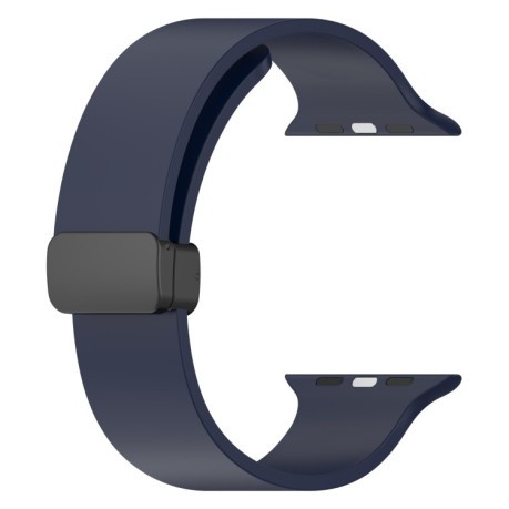 Силиконовый ремешок Magnetic Black Buckle Smooth для Apple Watch 10 46mm/Ultra 49mm / Series 8/7 45mm / 44mm / 42mm /42mm - синий