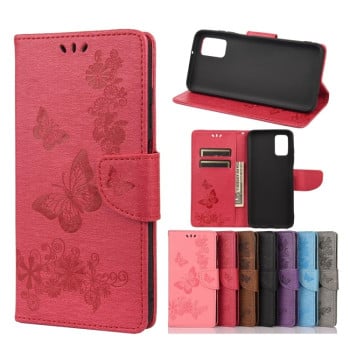Чехол-книжка Floral Butterfly для Xiaomi Redmi 10 - красный