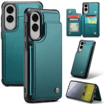 Чехол CaseMe C22 Card Slots Holder RFID Anti-theft для Samsung Galaxy S25 Edge 5G - зеленый