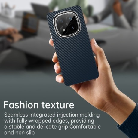 Ударозахисний чохол Carbon Fiber Series IMD на Xiaomi Redmi Note 14 Pro+ 5G - синій
