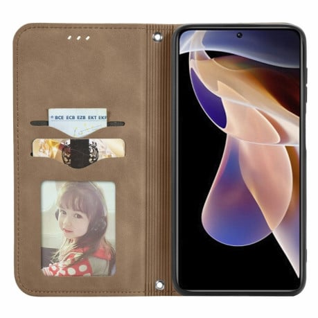 Чехол-книжка Retro Skin Feel Business Magnetic на Xiaomi Redmi Note 11 Pro 5G (China)/11 Pro+ - коричневый
