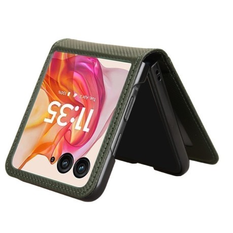 Противоударный чехол Card Slot PU Leather PC для Motorola Moto Razr 50 Ultra - зеленый