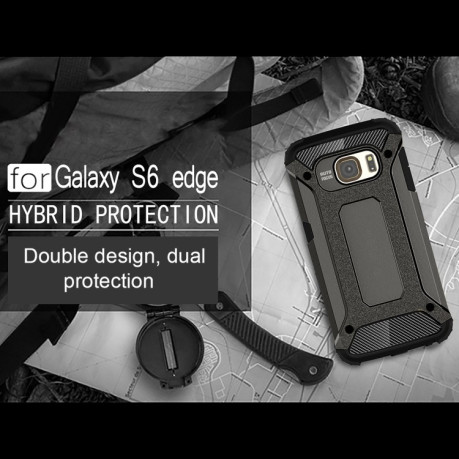 Противоударный чехол Rugged Armor на Galaxy S6 Edge / G925 - серый