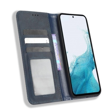 Чехол-книжка Magnetic Buckle Retro Crazy Horse Texture для Samsung Galaxy A54 5G - синий