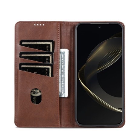 Чохол-книжка AZNS Magnetic Calf на Xiaomi 14T Pro - темно-коричневий