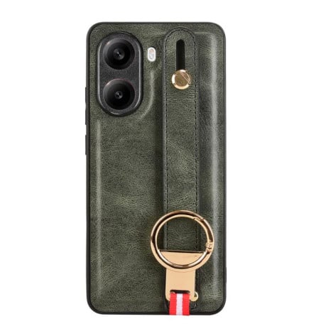 Протиударний чохол Wristband Leather Back для Xiaomi Poco X7 Pro 5G - зелений