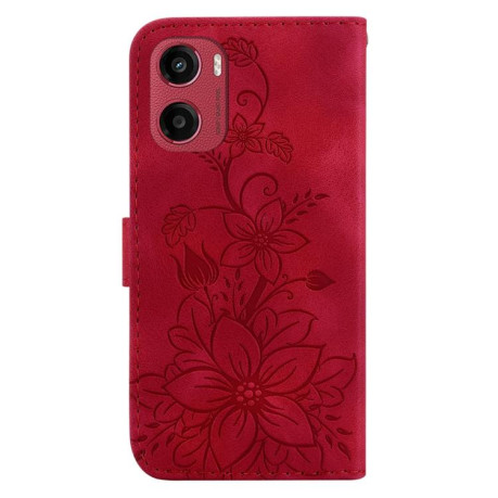Чохол-книжка Lily Embossed Leather для Motorola Moto G05/E15 - червоний