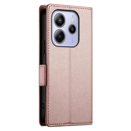 Чехол-книжка Side Buckle Magnetic Frosted Leather для Xiaomi Redmi Note 14 4G 164.84mm - золото