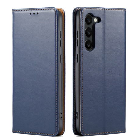 Кожаный чехол-книжка Fierre Shann Genuine leather на Samsung Galaxy S23 5G - синий