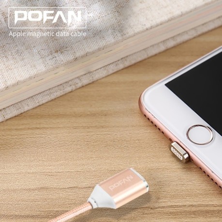 Зарядный магнитный кабель со светодиодной подсветкой POFAN P11 1m 2A Magnetic 8 Pin + Micro USB на iPhone X / iPhone 6 &amp; 6s &amp; 6 Plus &amp; 6s Plus / iPad - серебристый