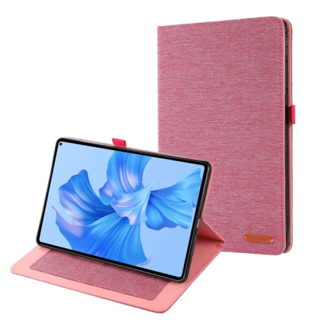 Чохол-книжка Fabric Leather для Xiaomi Pad SE 8.7 4G - пурпурно-червоний