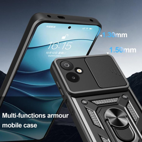 Противоударный чехол Sliding Camshield для Samsung Galaxy M06 5G / F06 5G - зеленый