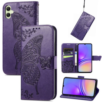 Чохол-книжка Butterfly Love Flower Embossed Samsung Galaxy A05 - фіолетовий