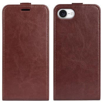 Чехол R64 Texture Single Vertical Flip Leather для iPhone 16e - коричневый