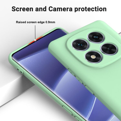 Силиконовый чехол Solid Color Liquid Silicone на Xiaomi Redmi Note 14 Pro 4G - зеленый