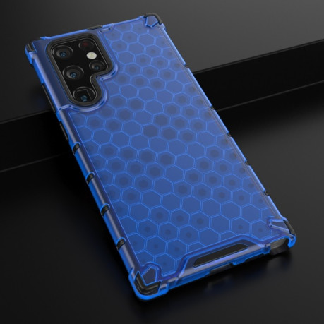 Противоударный чехол Honeycomb на Samsung Galaxy S22 Ultra 5G - синий