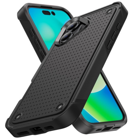 Противоударный чехол PC + TPU Shockproof Protective для  iPhone 16 - Black+Black