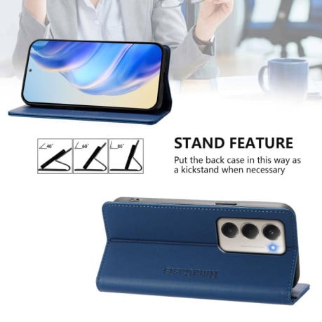 Чехол-книжка RC01 Dual-Folded Magnetic Suction RFID на Xiaomi Redmi 15 5G / 4G EU 171mm - синий