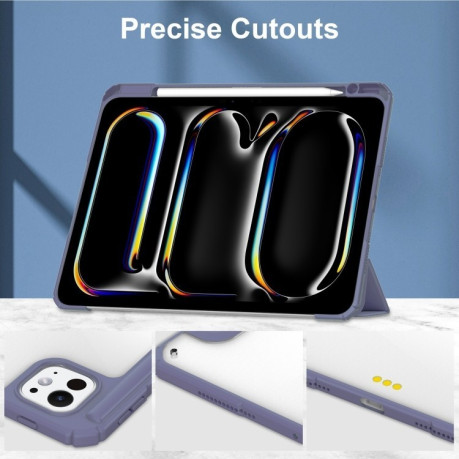 Чехол-книжка Pure Color 3-fold Clear TPU Smart Leather на iPad Pro 13 2024 - Lavender